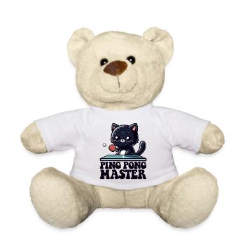 Ping Pong Master Katze Black Cat Dad Outfit - Teddy - Weiß - Vorne