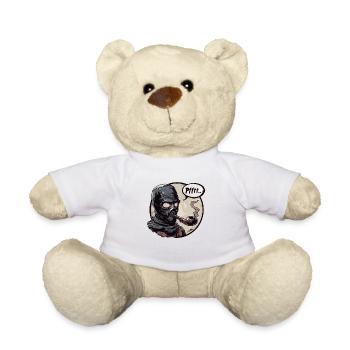 Black Rubber Mask Tobacco Pipes Lover - Teddy Bear - white - Front