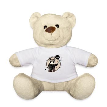 Un raton laveur réclame justice - Nounours - blanc - Devant