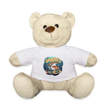 Haifisch mit Pizza und Sombrero - Teddy - Weiß - Vorne