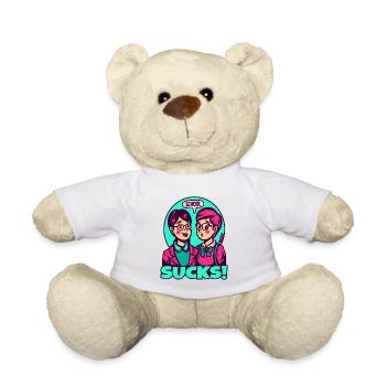 Young teachers and pupils: School is annoying - Teddy Bear - white - Front