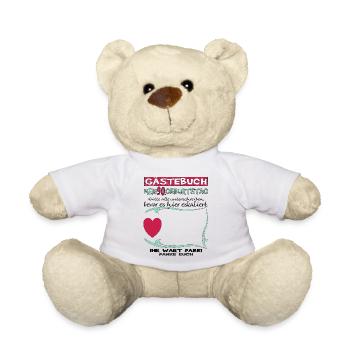 Livre d'or du mari et de la femme du 90e anniversaire - Nounours - blanc - Devant