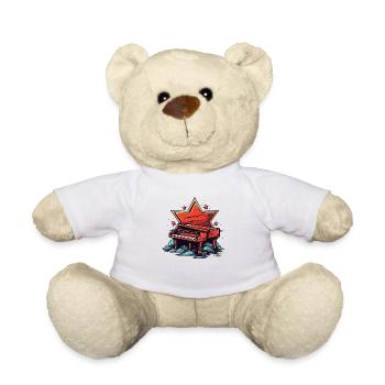 Une star au piano - Nounours - blanc - Devant