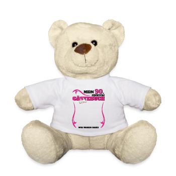 Livre d’or homme et femme 90e anniversaire - Nounours - blanc - Devant