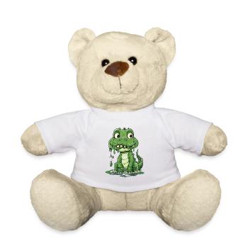 Niedlicher Dino mit Tropfen - Teddy - Weiß - Vorne