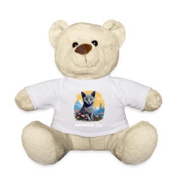 Chat bleu russe Russisch Blau Katze - Nounours - blanc - Devant