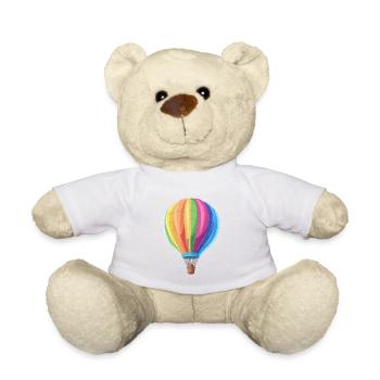 Bunte Heißluftballons schweben am Himmel - Teddy - Weiß - Vorne