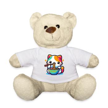 Japanese Anime Manga Cat Ramen für Katzenliebhaber - Teddy - Weiß - Vorne