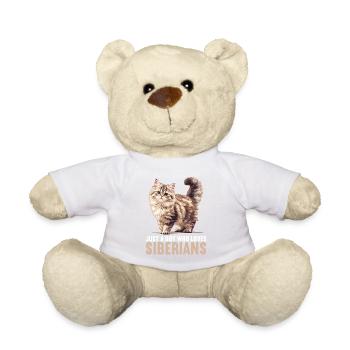 Siberian Cat Sibirische Katze - Teddy Bear - white - Front