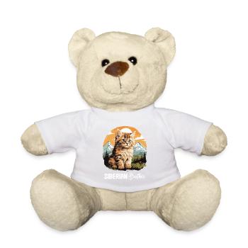 Siberian Cat Sibirische Katze - Teddy Bear - white - Front