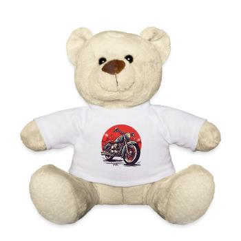 Large Chopper Motorcycle - Teddy Bear - white - Front