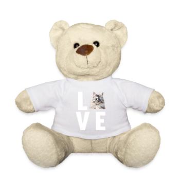 Siberian Cat Sibirische Katze - Teddy Bear - white - Front