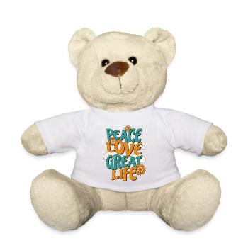 Paix, Amour, Grande Vie - Nounours - blanc - Devant