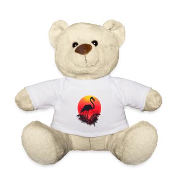 Tropical Sunset with Flamingo - Teddy Bear - white - Front