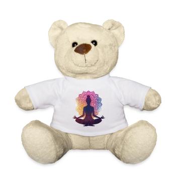 Stille in der Pose: Eine Yoga-Silhouette mit Manda - Teddy - Weiß - Vorne
