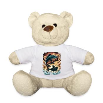 Vintage Sonnenuntergang Karpfen Angler Abenteuer - Teddy - Weiß - Vorne