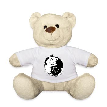 Chats Yin et Yang - Nounours - blanc - Devant