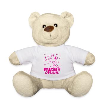 Funny Rugby Mom - Teddy Bear - white - Front