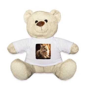 Siberian Cat Sibirische Katze - Teddy Bear - white - Front