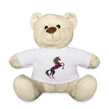 Unicorn Paint Pattern Symbol T-Shirt Spray Paint - Teddy Bear - white - Front