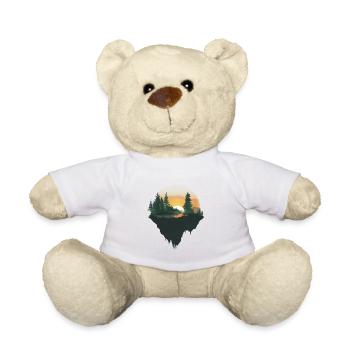 Sunset, Nature, Idyll, Flying Island - Teddy Bear - white - Front