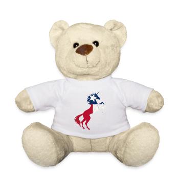 T-shirt drapeau licorne du Texas, licorne magique et cool - Nounours - blanc - Devant