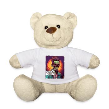 Witziger Totenkopf: Skelett-Lebens-Hilfe - Teddy - Weiß - Vorne