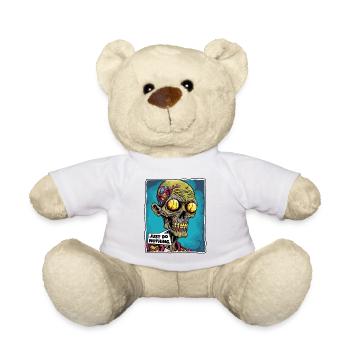 Zombie Skull Skeleton: Do Nothing - Teddy Bear - white - Front