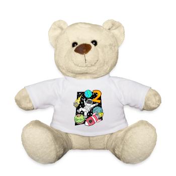 2 Anniversaire Garçon Astronaute - Nounours - blanc - Devant