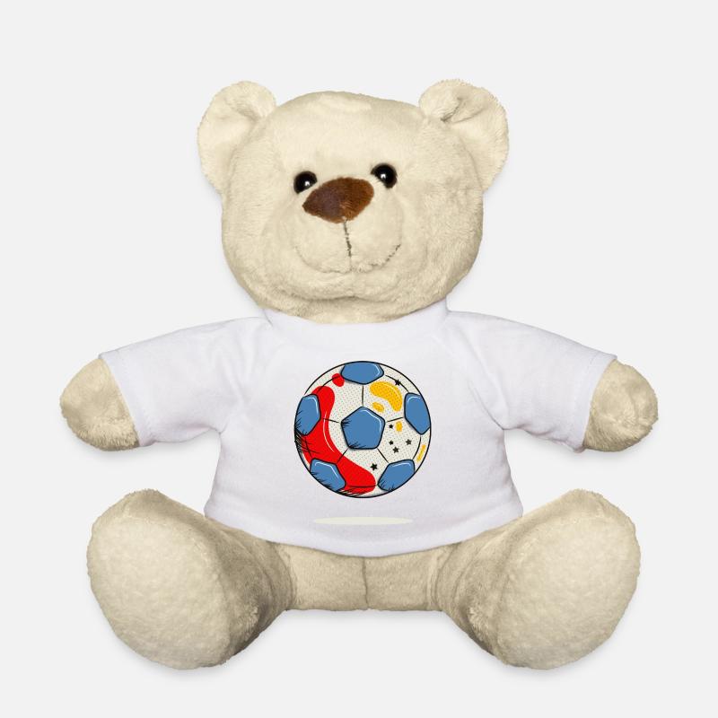 Soccer Pop Art Design - Teddy Bear - white