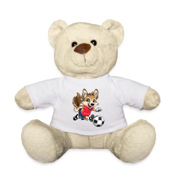 Football Espagne Chien Animal Football Fan Team - Nounours - blanc - Devant
