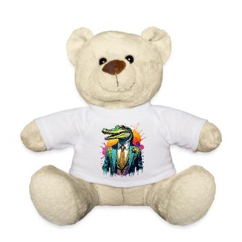 Crocodile en costume - Nounours - blanc - Devant