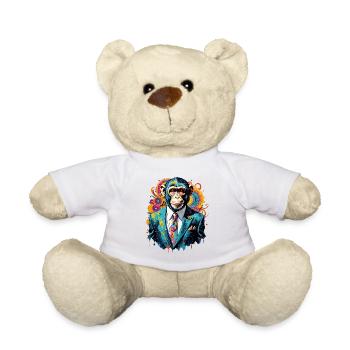 Singe en costume - Nounours - blanc - Devant