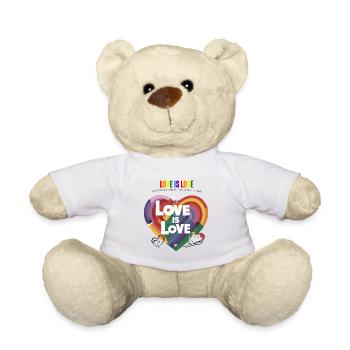 Love is Love – LGBTQIA+ Pride Herz Design - Teddy - Weiß - Vorne