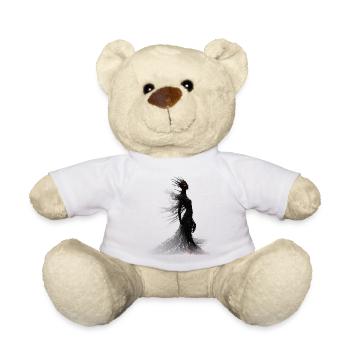 Schwarzer Horror-Dschinn mit roten Augen - Teddy - Weiß - Vorne