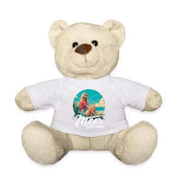 The sea always goes on holiday trips - Teddy Bear - white - Front