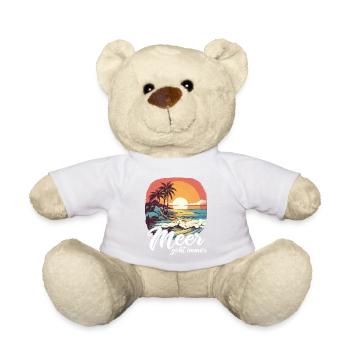 The sea always goes on holiday trips - Teddy Bear - white - Front