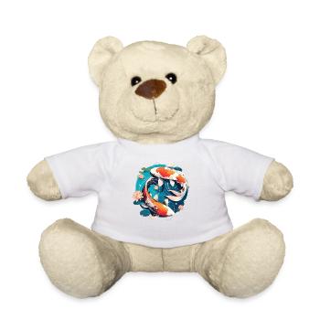 Vintage 80er Retro Japanisch Asiatisch Koi Karpfen - Teddy - Weiß - Vorne