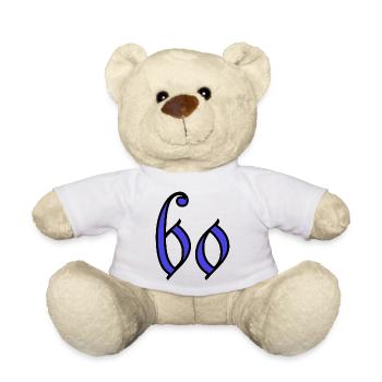 60. 60 JAHRE. 60. JAHRESTAG. 60. GEBURTSTAG. - Teddy - Weiß - Vorne