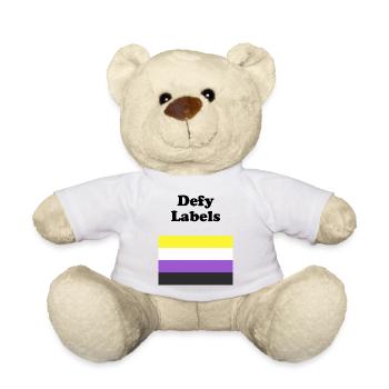 Le drapeau non binaire défie les étiquettes - Nounours - blanc - Devant