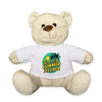 Summer Tropical Summer Feelings Sun Palm Trees Holidays - Teddy Bear - white - Front