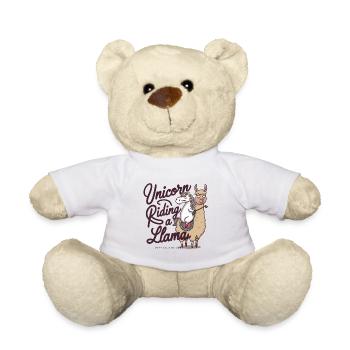 UNICORN RIDING A LLAMA - Teddy Bear - white - Front