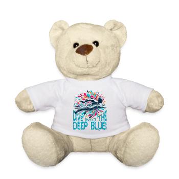 Swimming into Adventure: Dive into the Deep Blue! - Teddy Bear - white - Front