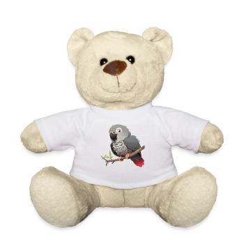 African grey parrots - Teddy Bear - white - Front