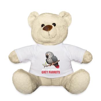 African grey parrots - Teddy Bear - white - Front
