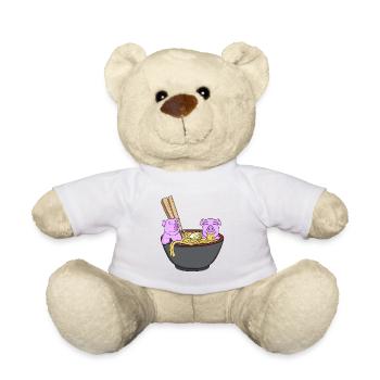Kawaii Japan Pig Ramen - Teddy Bear - white - Front