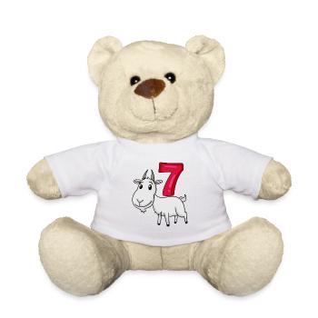 Motif 7e anniversaire Chèvre - Sept ans - Nounours - blanc - Devant