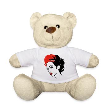 Frauenportrait abstrakt - Teddy - Weiß - Vorne