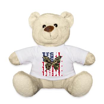 USA America Camouflage Butterfly - Teddy Bear - white - Front