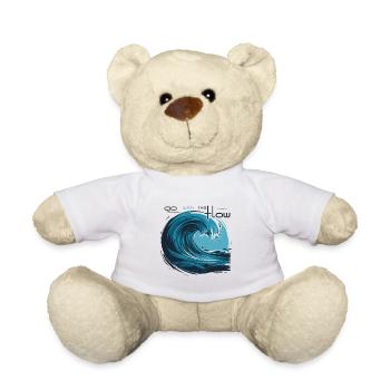 WAVE. OCEAN. GO WITH THE FLOW - Teddy Bear - white - Front
